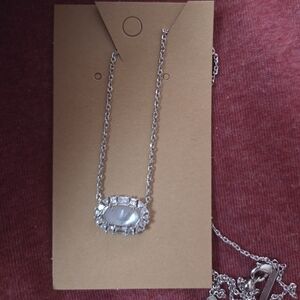 Kendra Scott Silver Necklace with White Crystal
